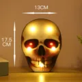 Luz Nocturna LED Calavera Halloween Lámpara Cráneo Espeluznante Fiesta 17.5cm Variante - Calaveras de cara blanca
