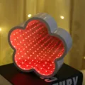 Flor LED Túnel Espejo Lámpara Luz Nocturna Creativa Decoración De Escritorio - Flor de ciruelo