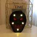Luz nocturna LED de calavera de Halloween lampara decorativa espeluznante para fiestas. - Cavalera de cara negra