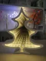 Luz de túnel LED de árbol de Navidad creativo, bonita lámpara de noche con espejo infinito. - Árbol de Navidad