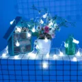 Guirnalda de luces LED de bola para decoracion de habitacion y ambiente festivo. - 5M 50LEDs Alimentado por Batería / Azul