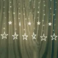 Guirlanda de Luces LED de Estrellas para Cortina Blanco Cálido Decoración de Fiesta - Blanco