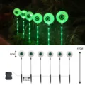 Halloween LED Luces de Estaca de Ojos Verdes para Exterior Jardín Decoración Set - Luz verde con caja de batería impermeable