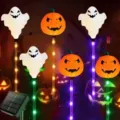 Luces solares LED de fantasma y calabaza de Halloween para la decoracion del jardin. - Calabaza fantasma solar (Liquidación)