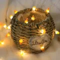 Guirnalda de luces LED de Pascua con zanahorias y conejos para decoración navideña. - Conejo amarillo y zanahoria / 2m 20 LED fijo de 2 secciones