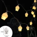 Guirnalda de luces LED de calavera Halloween, ideal para fiestas y decoración de casas encantadas. - 1.5 Metros 10 Luces 2 Secciones Fijo / Calavera
