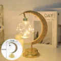 Lámpara de mesa luna de cuerda LED luz nocturna USB bola de vidrio luminosa cálida decoración hogar - Esfera / USB
