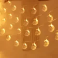 Guirnalda de luces LED luna castillo blanco cálido decorativa para fiesta Ramadan. - 1,8m 10 LED fijo de 2 secciones / Castillo Blanco Cálido