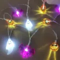 Φωτεινή γιρλάντα LED Halloween με κολοκύθα, φάντασμα και νυχτερίδα για διακόσμηση. - Μίξη Α