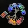 Guirnalda de Luces LED Luna Estrella a Pilas Multicolor Decorativa para Fiestas - 1,8m 10 LED fijo de 2 secciones / Estrella Luna Colorido
