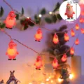Guirnalda de luces LED de Papá Noel de Navidad luces de hadas para decoración de fiesta. - 1.5 Metros 10 Luces 2 Secciones Fijo / Papá Noel de cuerpo entero