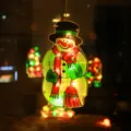 Christmas snowman LED hanging light window decoration festival party string fairy lights - Drip Oil Snowman with Star / 3xAAA Battery Powered