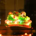 Christmas LED window hanging light with suction cup, cute Santa snowman decor. - Merry Christmas / 3xAAA Battery Powered