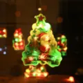 Christmas LED suction cup hanging light window decoration with Santa Claus festive design - Christmas Tree / 3xAAA Battery Powered