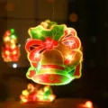 Christmas LED hanging light, window suction cup decoration, festive bell and bow design. - Bell / 3xAAA Battery Powered