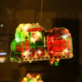 Christmas LED window hanging light decoration featuring Santa Claus train design - Santa on Train / 3xAAA Battery Powered