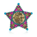Vintage rhinestone star sheriff badge brooch metallic fashion accessories for party outfit - Star Sheriff Brooch (B337-A)