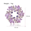 Broche Couronne Zircon Violet Elegante Epingle Fleur Strass Cuivre Bijou Mode Femme Chic - L033-K Style Violet