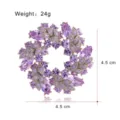 Élégante broche couronne en cristal violet, charmante épingle à strass pour femme. - L032-K Style Violet