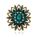 Broche vintage de flor de pedrería verde, elegante accesorio de cristal variante. - Estilo Verde (A125-B)