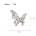 Elegant butterfly brooch for women, copper inlaid cubic zirconia, sparkling fashion jewelry. - G084-B (Lapel Pin)
