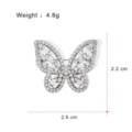 Exquisite cubic zirconia butterfly brooch in copper, featuring detailed crystal inlay and size. - G032-B