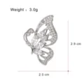 Exquisite butterfly brooch with sparkling cubic zirconia, elegant silver tone lapel pin. - G043-B