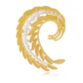 Gold feather pearl brooch elegant fashion jewelry accessory for women daily workplace wear - Pearl Feather Heart Style (C894-A) / Gold