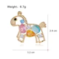 Crystal rocking horse brooch fashion gold plated lapel pin colorful rhinestone jewelry - Colorful Horse (G001-H)