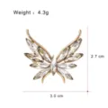 Crystal butterfly brooch detail showing exquisite alloy craftsmanship and sparkling stones. - G047-K