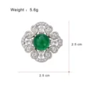 Broche vintage en pierre verte, élégante épingle décorative en zircon cristal style palais. - Broche Florale Baroque (G120-B)