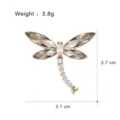 Elegant crystal dragonfly brooch for women, luxury fashion pin badge clothing accessories. - G056-K
