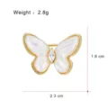 Mother of Pearl Butterfly Brooch Gold Plated Crystal Lapel Pin for Women Fashion - G055-H