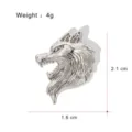 Spilla con testa di lupo argento distintivo vintage animale gioiello accessorio uomo donna - Forma Testa di Lupo (G015-K)