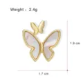 Gold-plated mother of pearl butterfly brooch exquisite lapel pin elegant fashion jewelry accessory - G046-H (Lapel Pin)