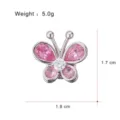 Prachtige roze kristallen vlinder broche magnetische gesp mode sieraden accessoire - Roze Vlinder