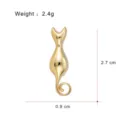 Gold cat brooch detail view showcasing minimalist animal shape, compact size and polished finish. - Gold Cat Shape (G058-H)