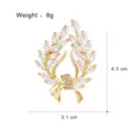 Elegant gold wheat ear zircon brooch detail, exquisite crystal wreath pin for women coat. - Rice Ear Wreath Style (L004) / Gold