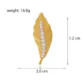 Elegant gold leaf brooch featuring pearls and crystals, perfect for suit jacket decoration. - Delicate Leaf Style (C892-A)