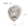 Spilla testa di leone argentata spilla da collo hip hop hip hop metallo moda animale uomo - Forma Testa di Leone (G016-K)