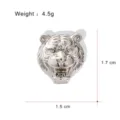Spilla testa di tigre argentata, spilla da risvolto hip-hop, corsage animale in metallo. - Forma Testa di Tigre Ruggente (G017-K)