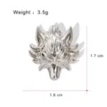 Silver metal wolf head brooch lapel pin fashion animal corsage pin for men and women 3.5g - Exquisite Wolf Head Shape (G018-K)