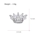 Silver crown brooch with marquise cut crystal stones, 2.3x1.2cm size, elegant lapel pin. - Silver Rhinestone Crown (G085-B)