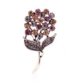 Vintage crystal flower brooch pin for women elegant bouquet jewelry accessory sparkling stones - Vintage Bouquet Style (C586-A)