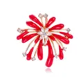Spilla con fuochi d'artificio in smalto rosso e strass alla moda per accessori donna eleganti - Stile C770-C / Oro rosso