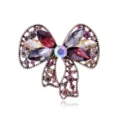 Vintage crystal bow brooch pin, elegant rhinestone alloy jewelry accessory for women. - Hollow Bowknot Style (C789-A)