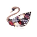Vintage Rhinestone Swan Brooch Crystal Alloy Pin Women Elegant Fashion Jewelry Accessories - Vintage Swan Style (C796-A)