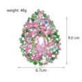 Exquisite pink green crystal teardrop brooch elegant vintage rhinestone fashion jewelry pin - Teardrop Flower Cluster Style (A119-A)