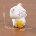 Adorable white miniature Lucky Cat figurine for desktop decoration, 2.6cm height - Style 1 Fortune / 2.6x1.6x2.0cm