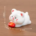 Miniature cute white lucky cat figurine for DIY desktop decoration, size 2.7x2.0x1.8cm - Style 3 Blessing / 1.8x2.0x2.7cm